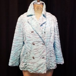 Faux fur rabbit double breasted coat